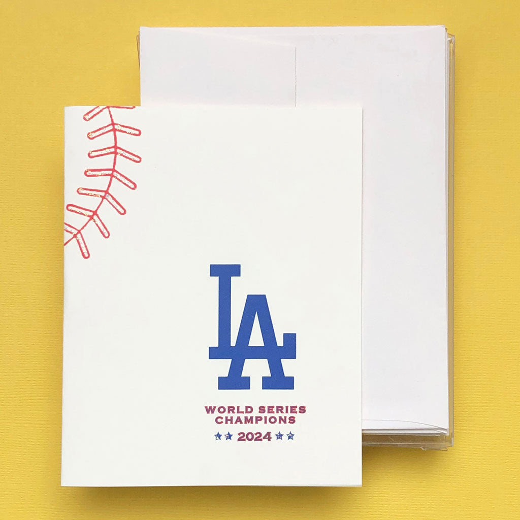 LA Dodgers 2024 Champs Baseball Boxed Note Cards