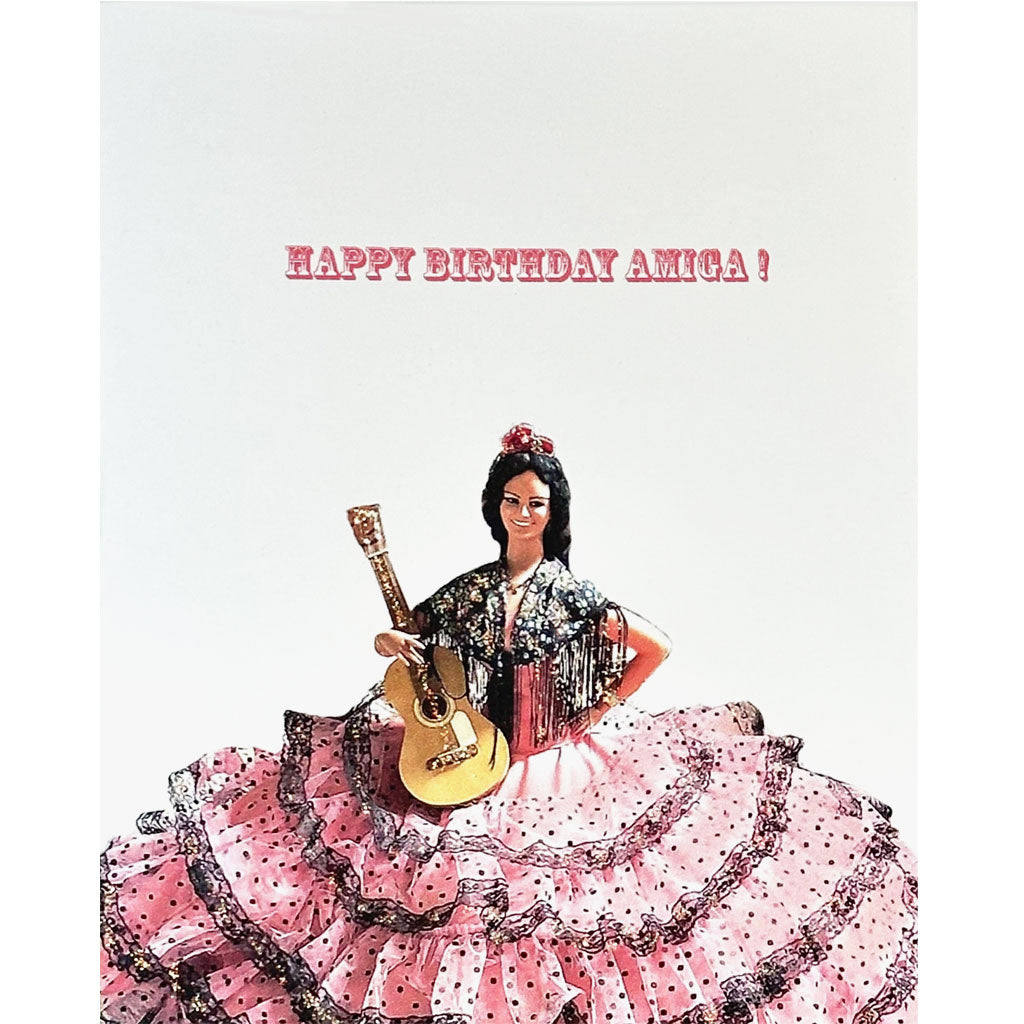 Spanish Dancer Happy Birthday Amiga Card