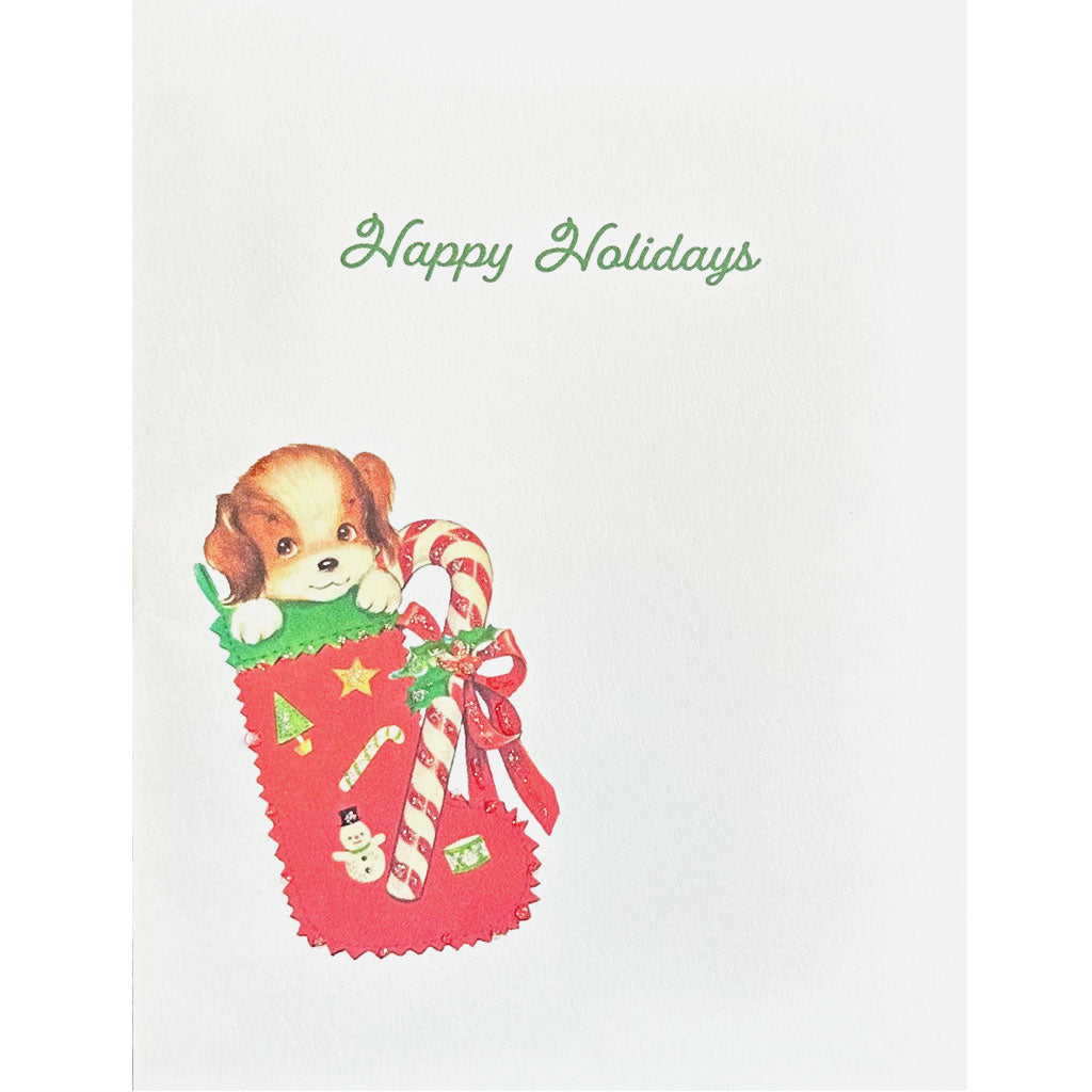 Puppy in Stocking Holiday Card