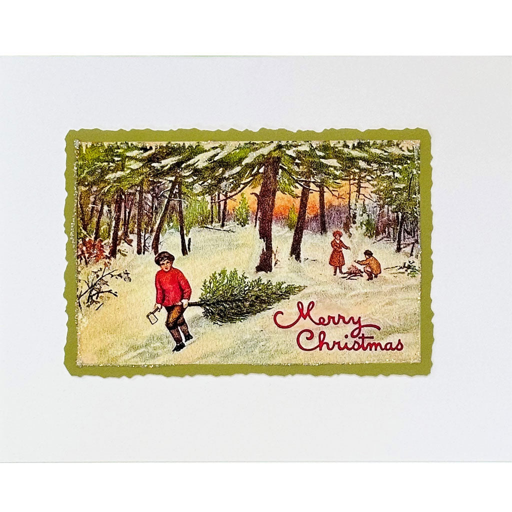 Tree Cutting Christmas Card